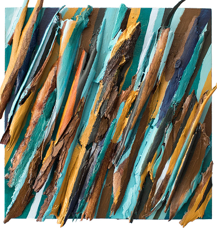 EUCALIPTO X Técnica mixta sobre tabla, 50x50cm. 2017